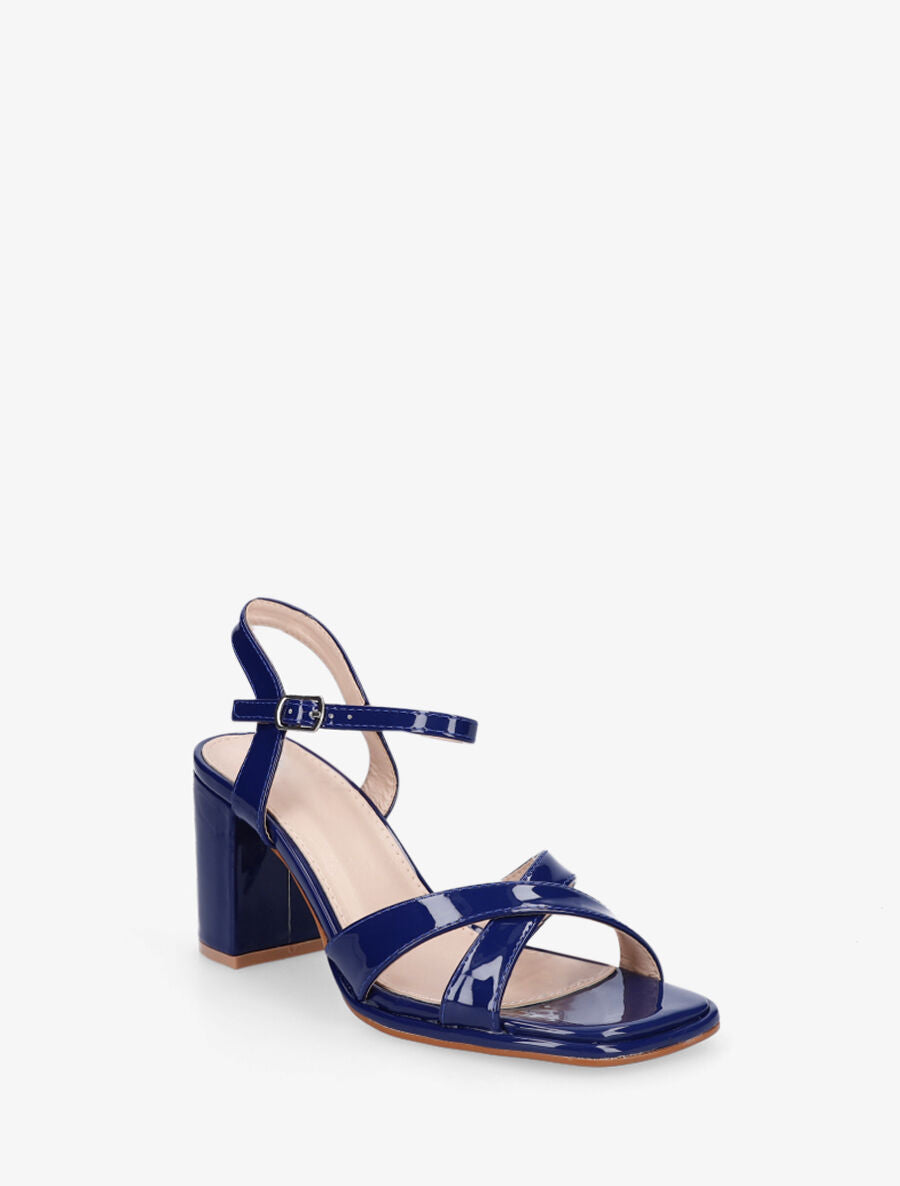 Sandales vernies à talon - Marine - 2