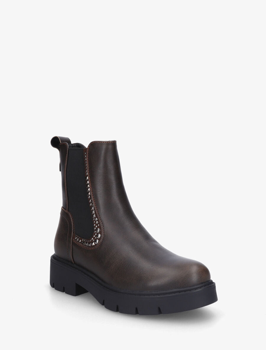 Chelsea boots à chevilles ornées de clous - Marron - 2