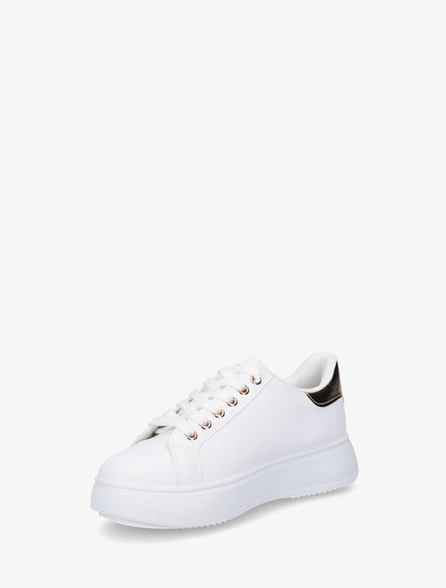 Sneakers en simili à flocage amour et coeur pailleté - Or - 3