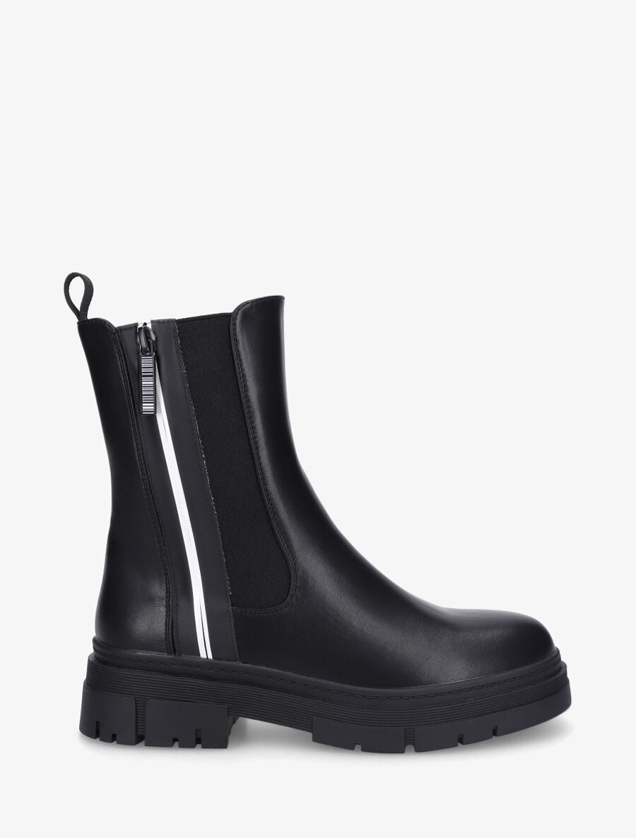 Chelsea boots à zip décoratif stylisé - Noir - 1