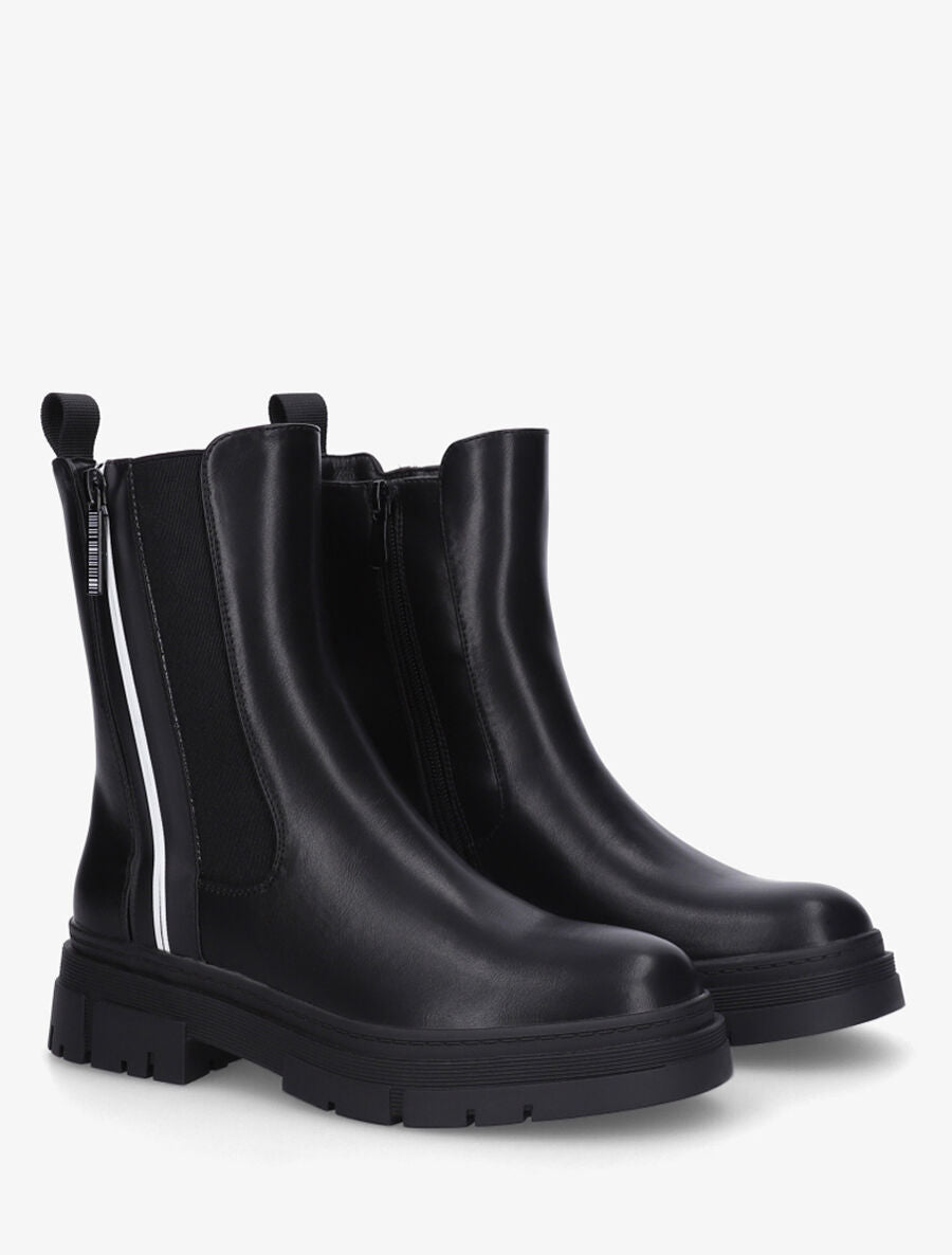 Chelsea boots à zip décoratif stylisé - Noir - 4