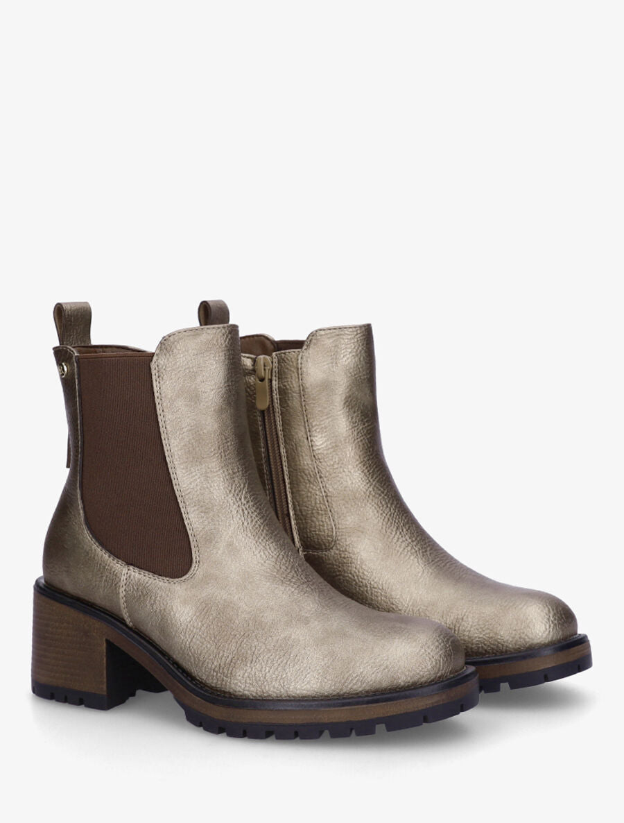 Bottines unies style chelsea - Bronze - 4
