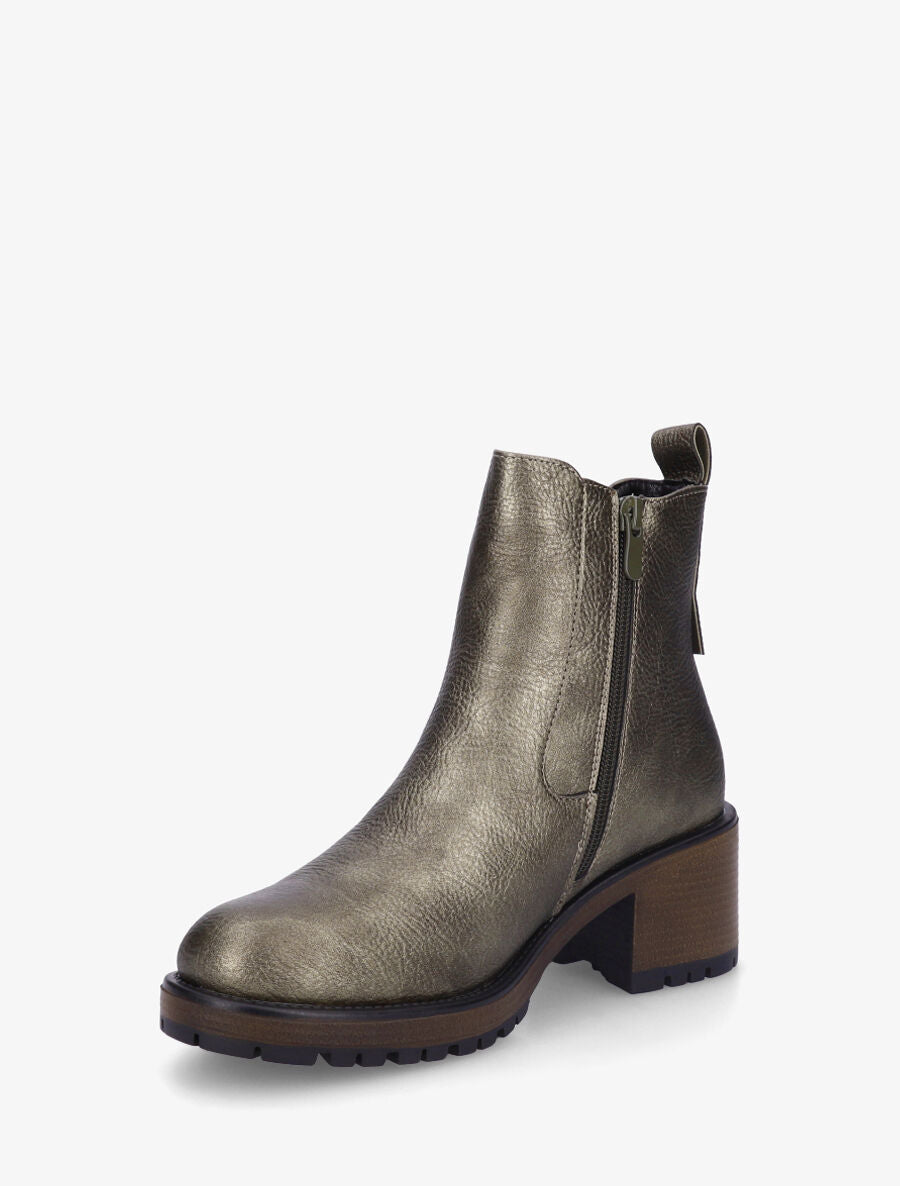Bottines unies style chelsea - Kaki - 3