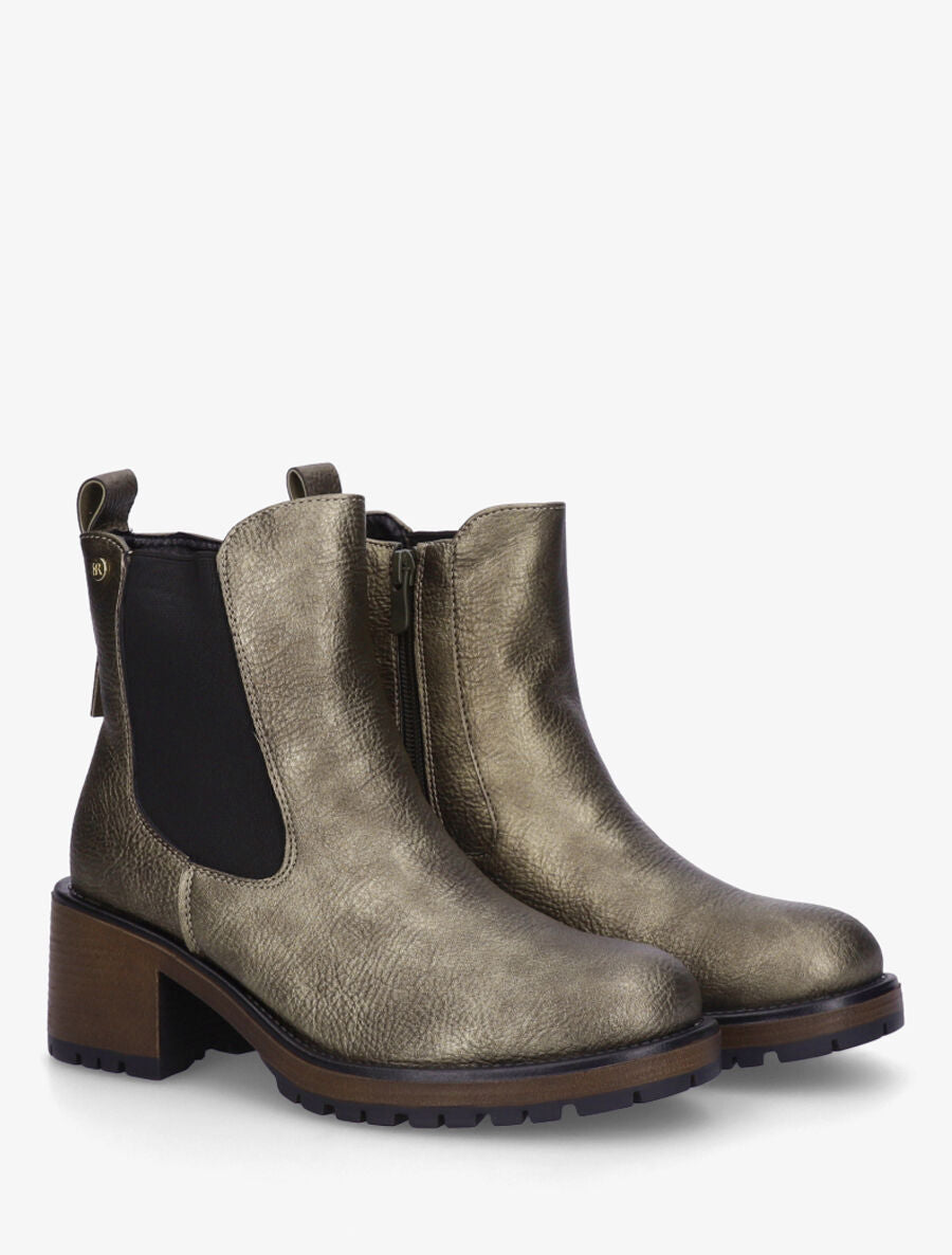 Bottines unies style chelsea - Kaki - 4