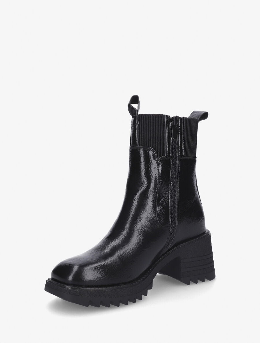 Bottines hautes à talon bloc et semelle crantés - Noir - 3