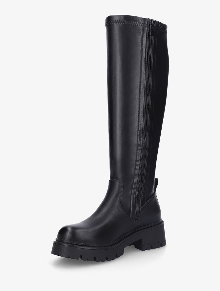 Bottes unies en simili - Noir - 3