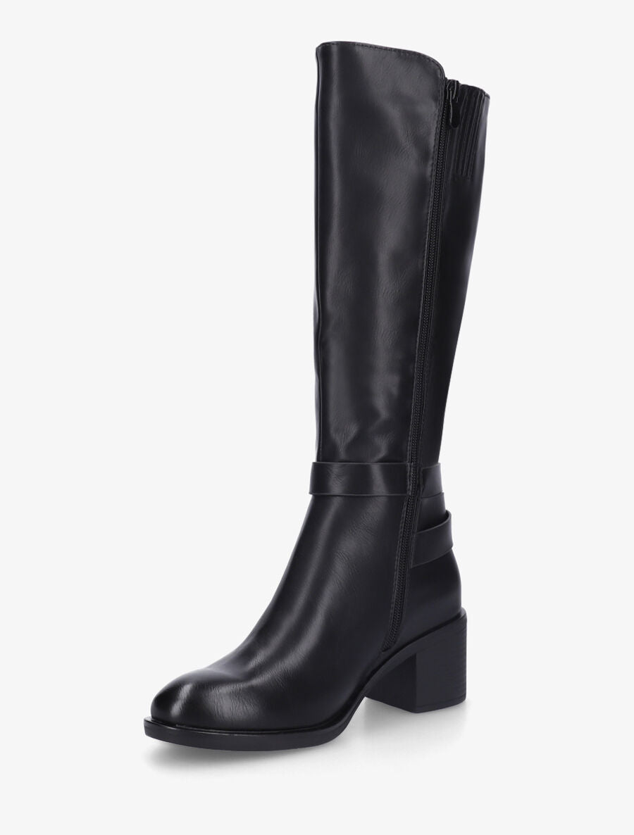 Bottes en simili sanglées à talon - Noir - 3