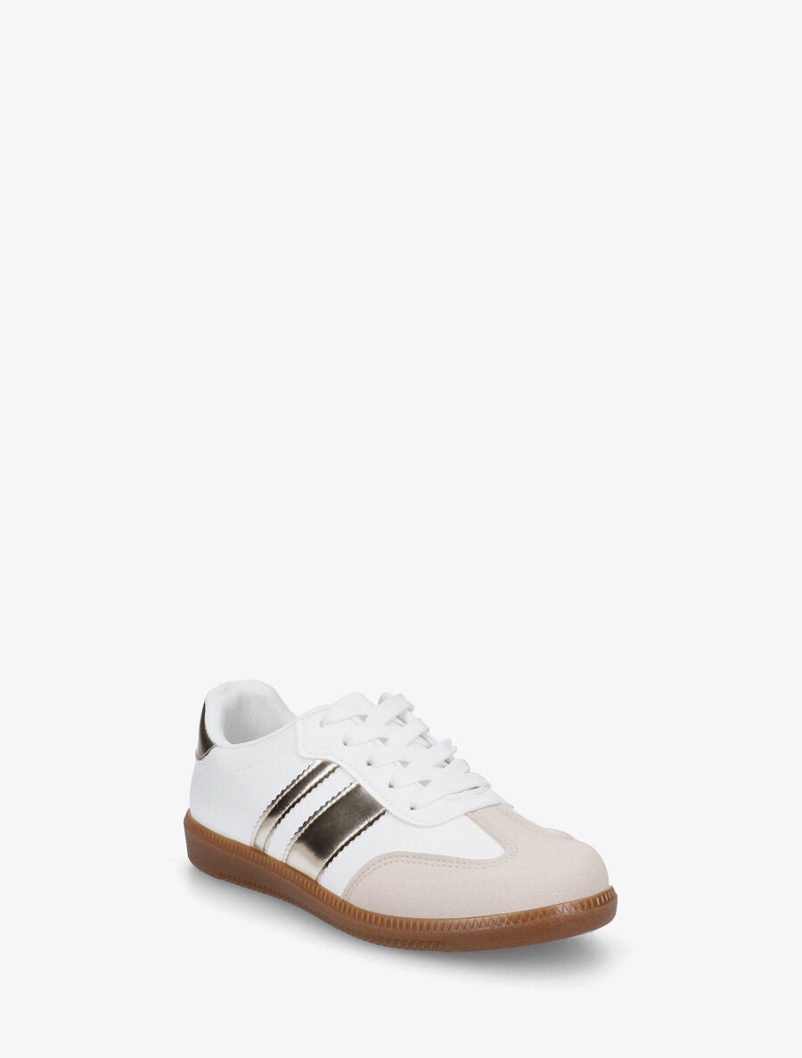 Sneakers en simili bi-matière - Or - 2