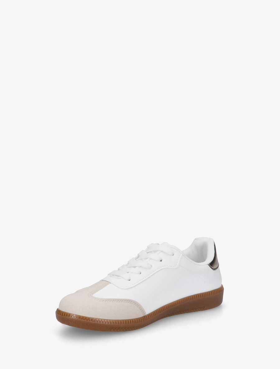 Sneakers en simili bi-matière - Or - 3