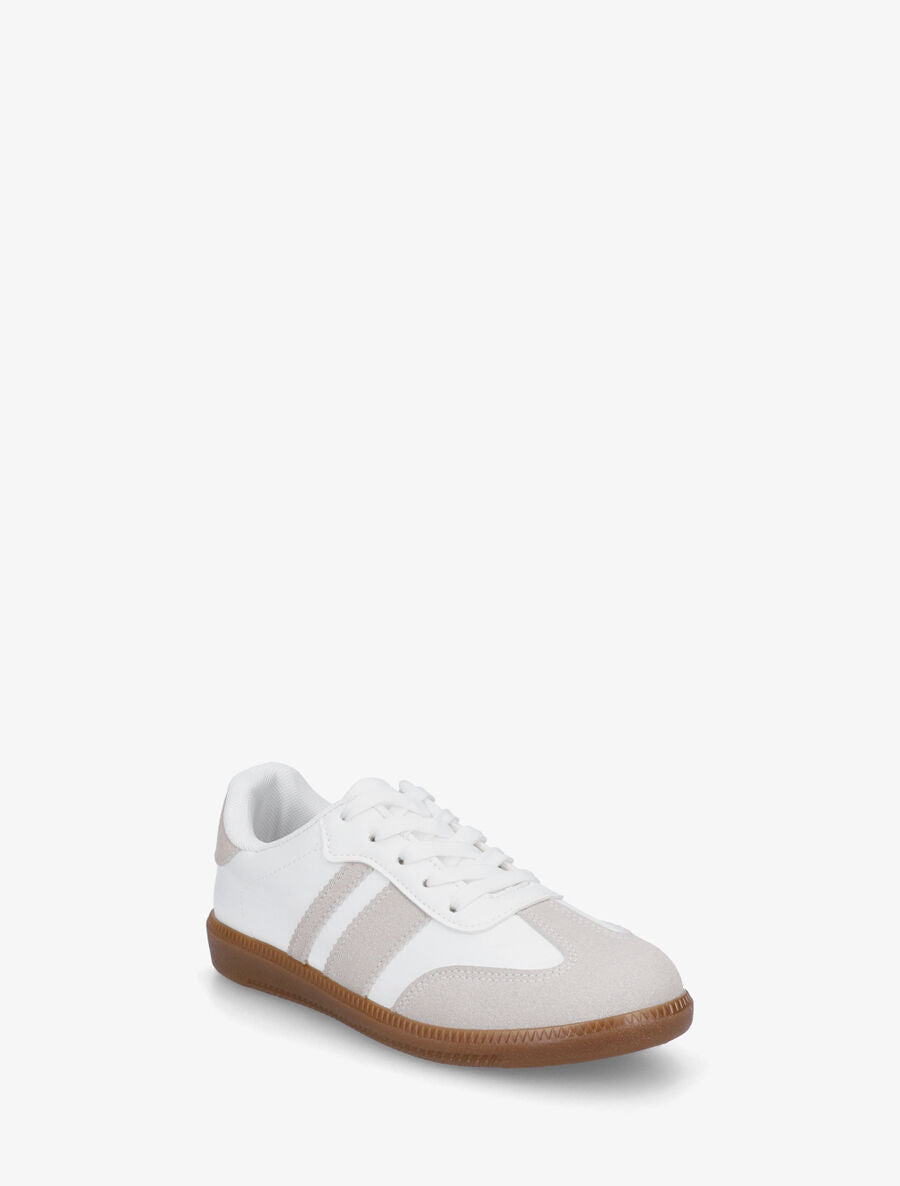 Sneakers en simili bi-matière - Taupe - 2