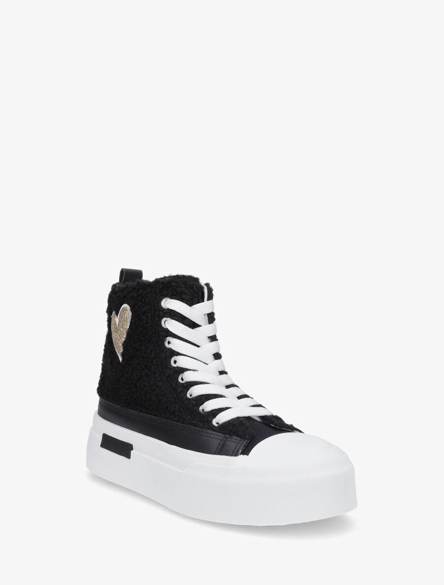 Sneakers montantes molletonnées - Noir - 2