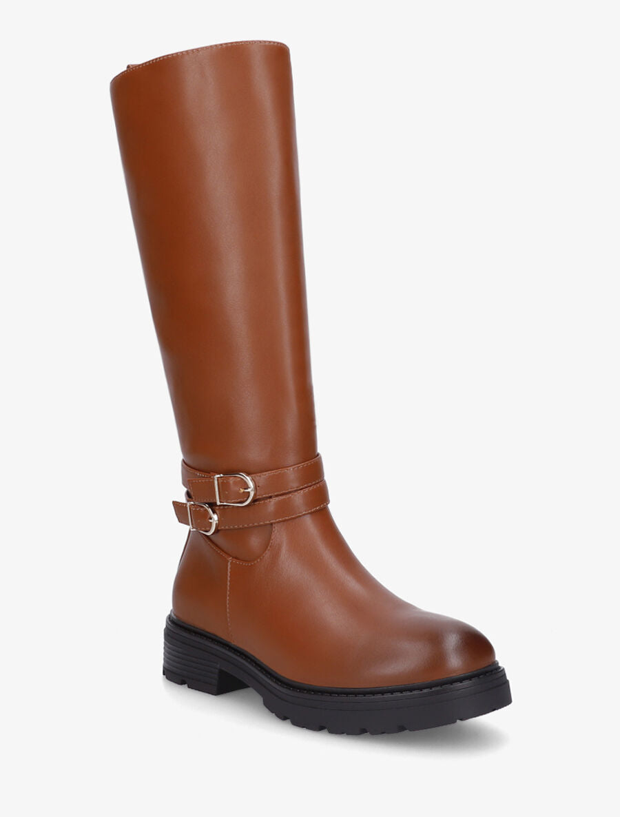 Bottes unies en simili - Camel - 2