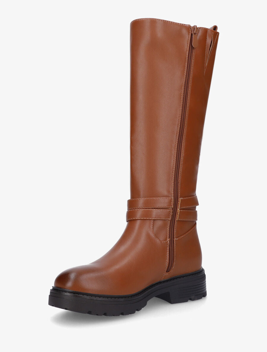 Bottes unies en simili - Camel - 3