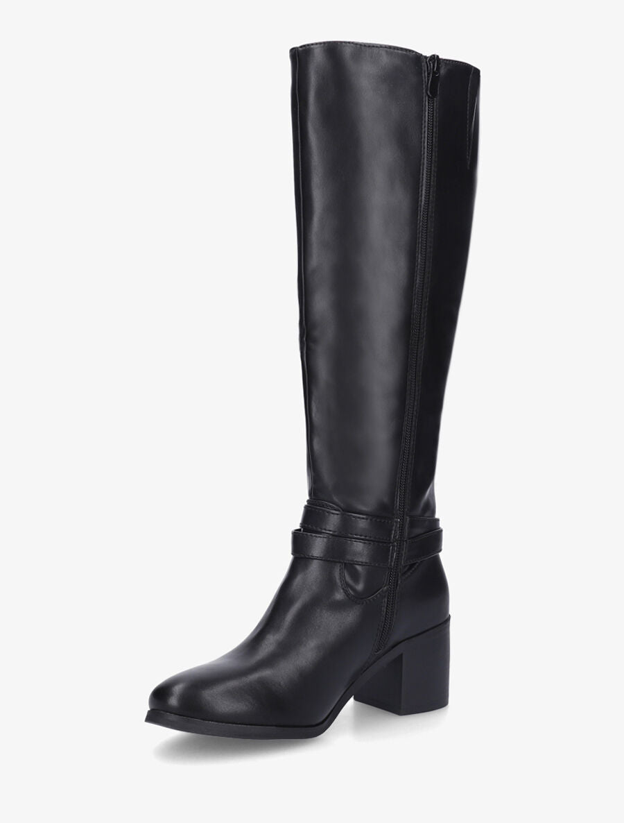 Bottes en simili sanglées à talon - Noir - 3