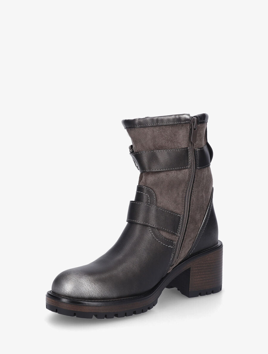 Bottines bimatière sanglées - Bronze - 3