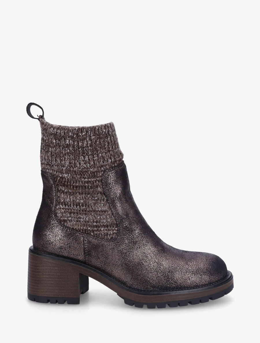 Bottines style chaussettes nacrées - Bronze - 1