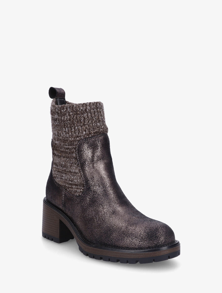 Bottines style chaussettes nacrées - Bronze - 2