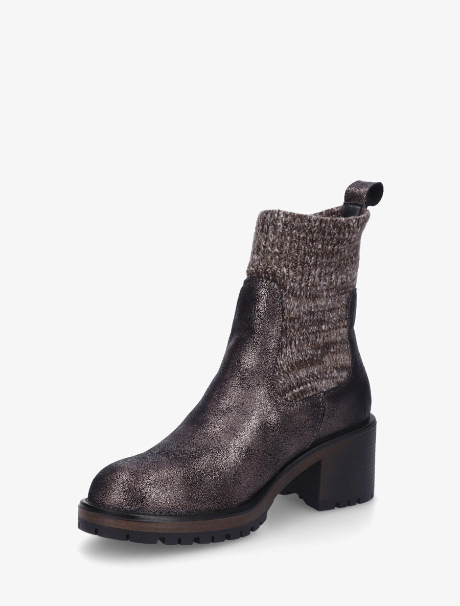 Bottines style chaussettes nacrées - Bronze - 3