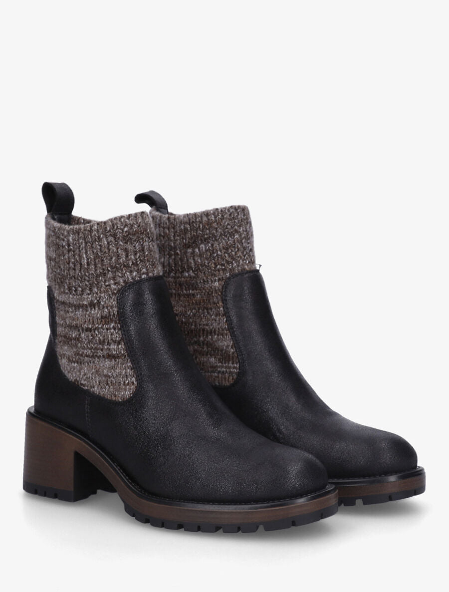 Bottines style chaussettes nacrées - Noir - 4