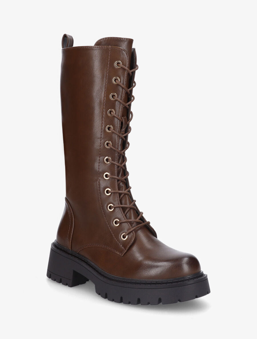 Bottines montantes à lacets - Marron - 2