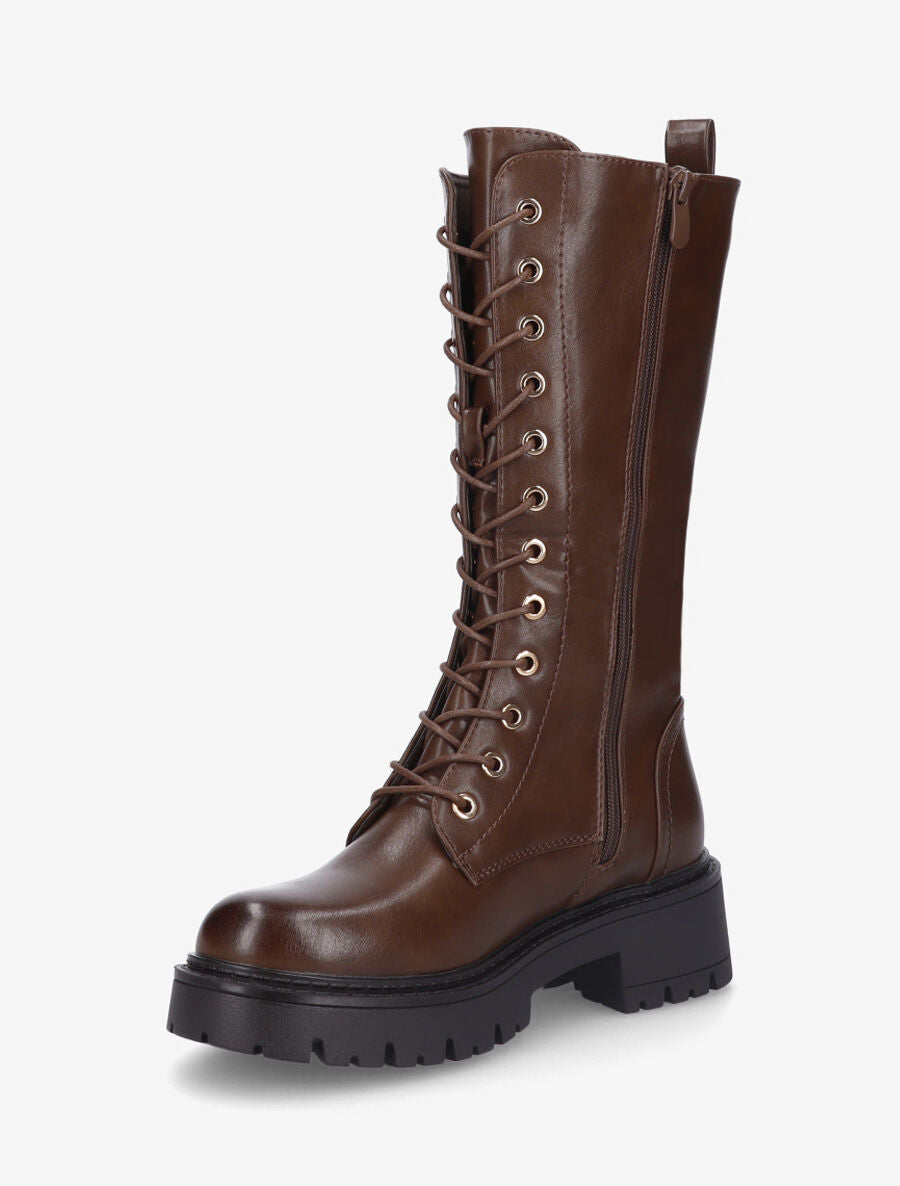 Bottines montantes à lacets - Marron - 3