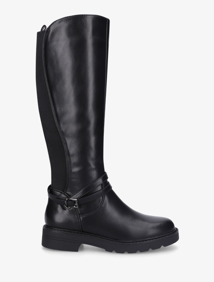 Bottes style cavalière à boucle - Noir - 1