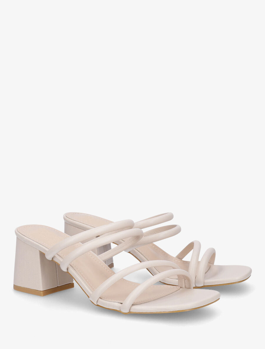 Mules à talon et multibrides - Beige - 4
