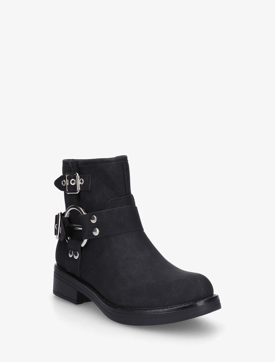 Bottines unies sanglées - Noir - 2