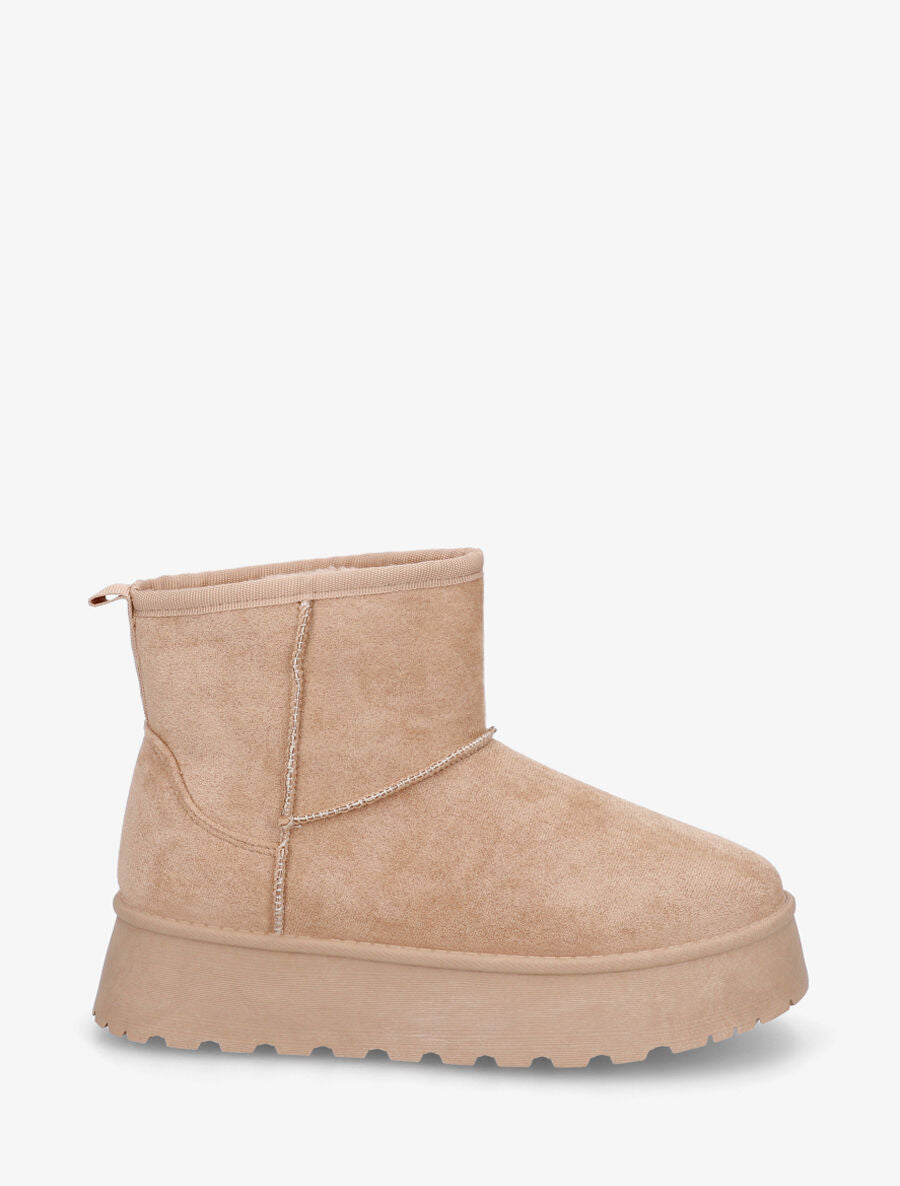 Bottines en suédine à intérieur fourré - Taupe - 5