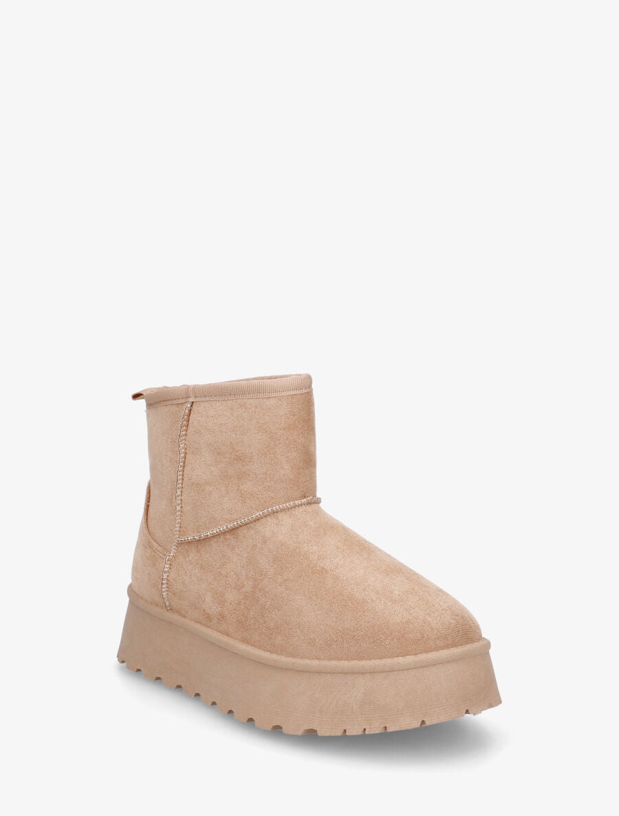 Bottines en suédine à intérieur fourré - Taupe - 2