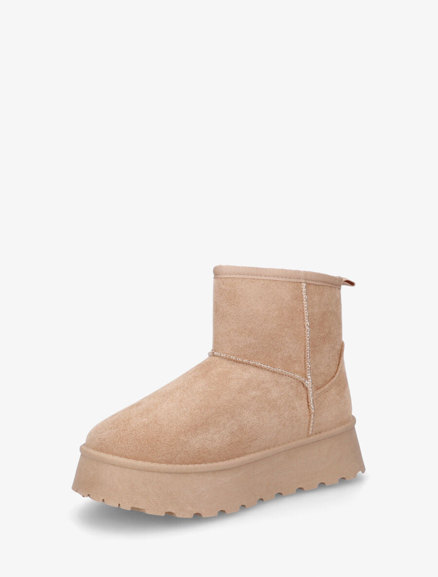 Bottines en suédine à intérieur fourré - Taupe - 3