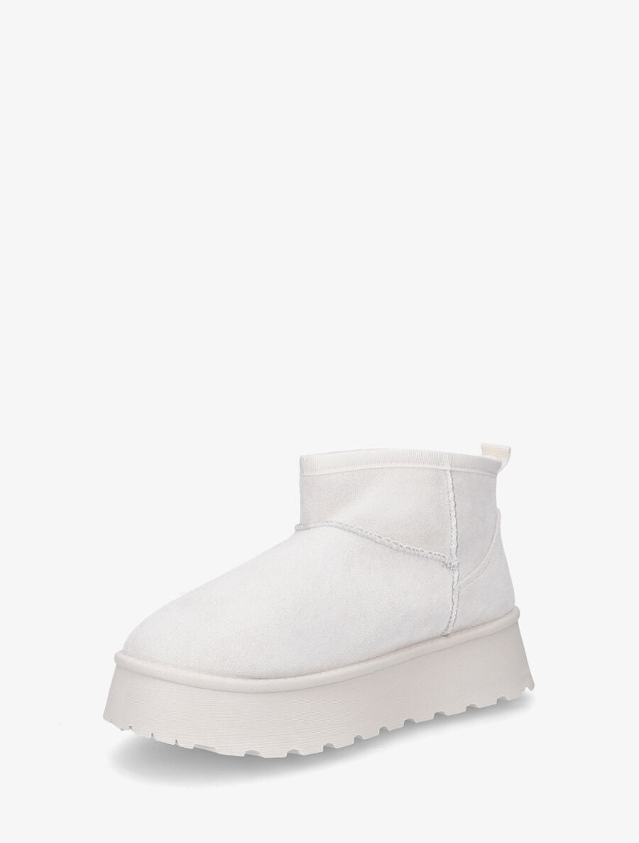 Bottines basses à interieur fourré - Crème - 3