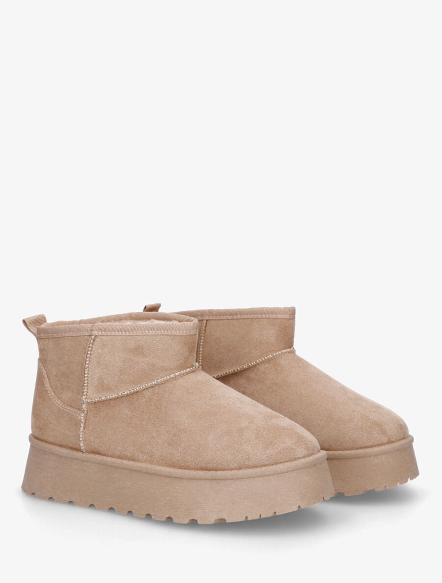 Bottines basses à interieur fourré - Taupe - 4