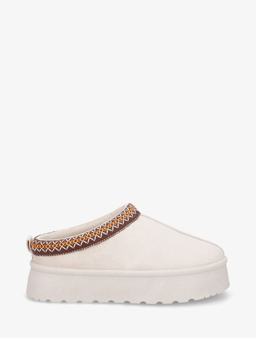 Low boots à bords zigzag colorés - Beige - 5