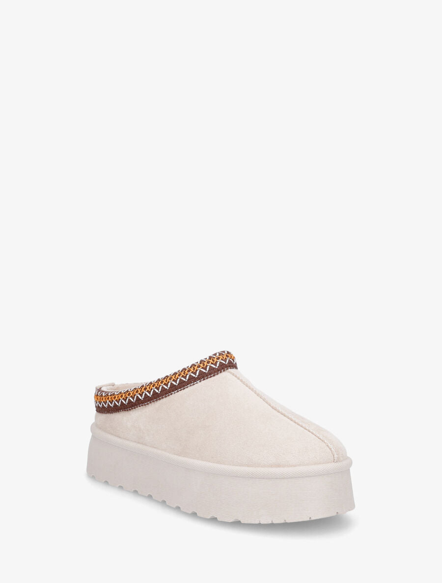 Low boots à bords zigzag colorés - Beige - 2
