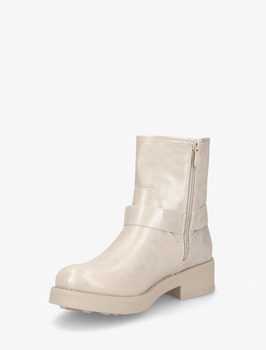 Bottines en simili avec boucles décoratives - Or - 3