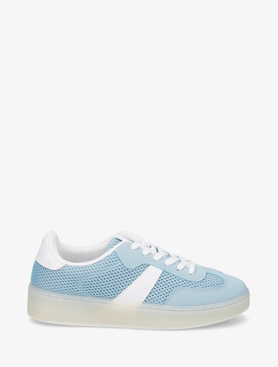 Sneakers en toile à semelle plate - Bleu - 1