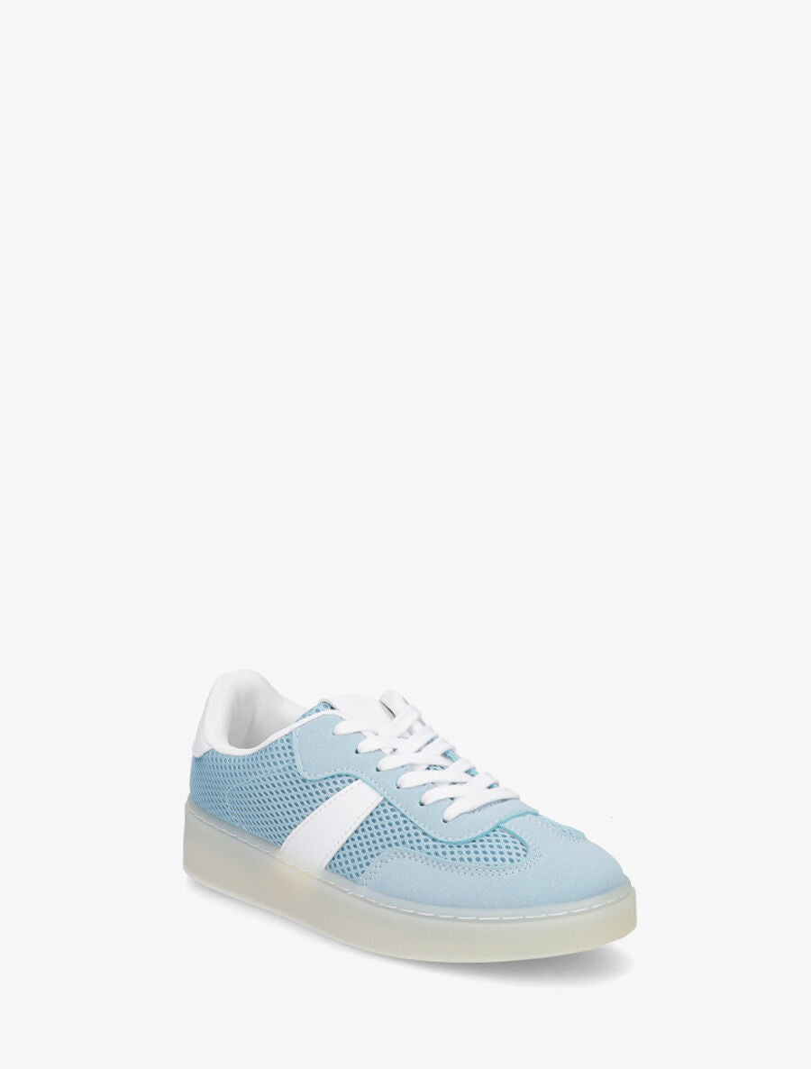 Sneakers en toile à semelle plate - Bleu - 2