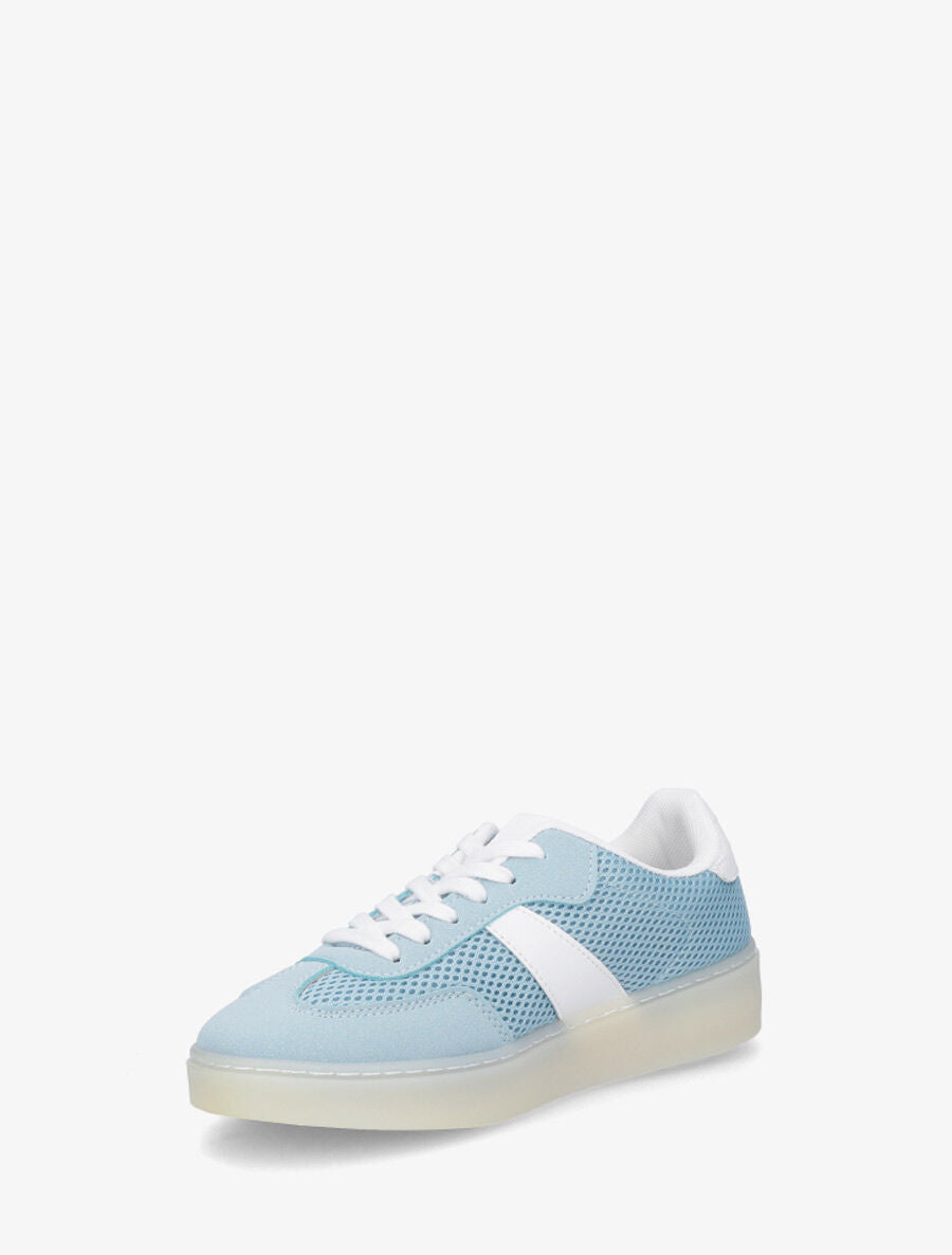 Sneakers en toile à semelle plate - Bleu - 3