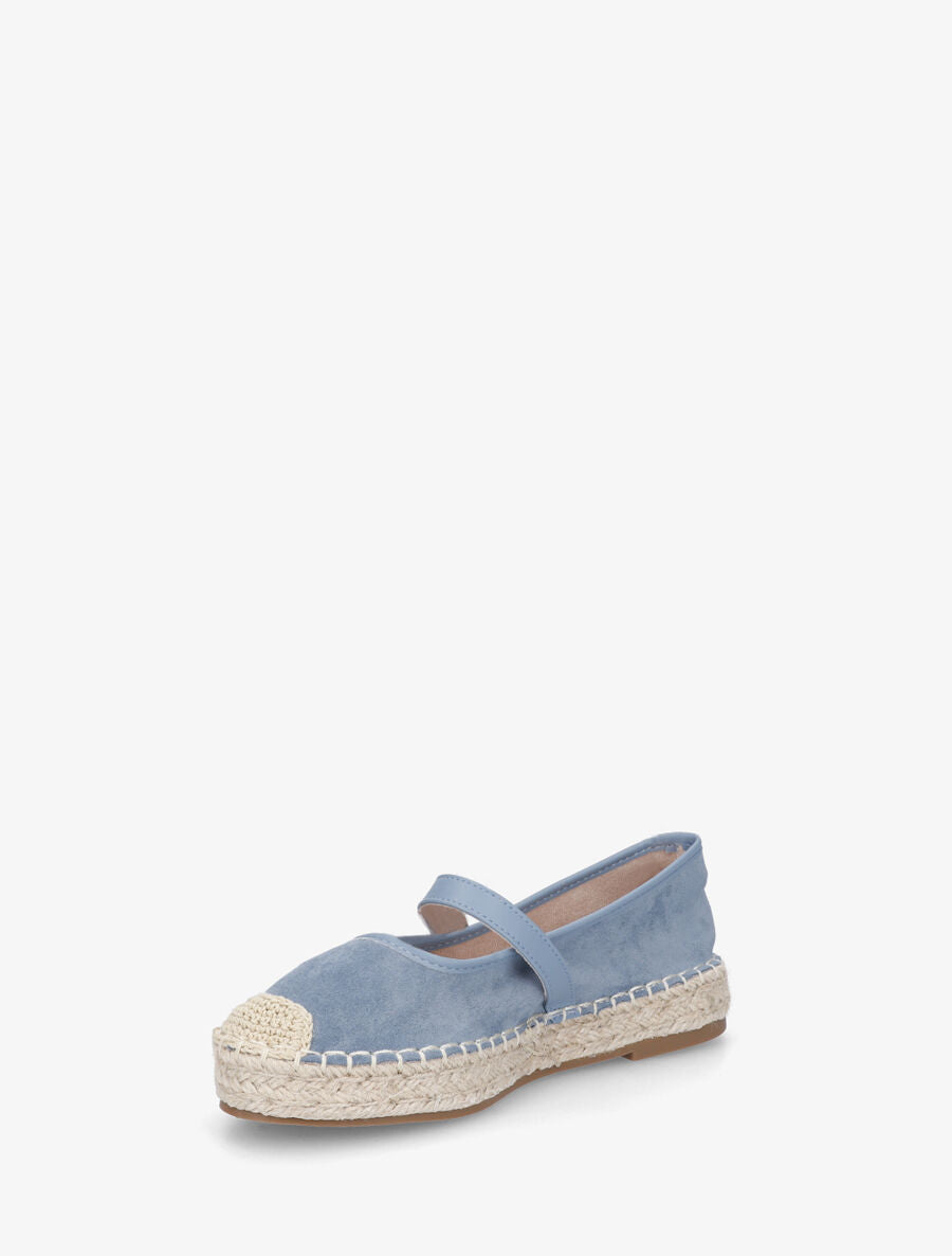 Espadrilles plates en suédine - Bleu clair - 3