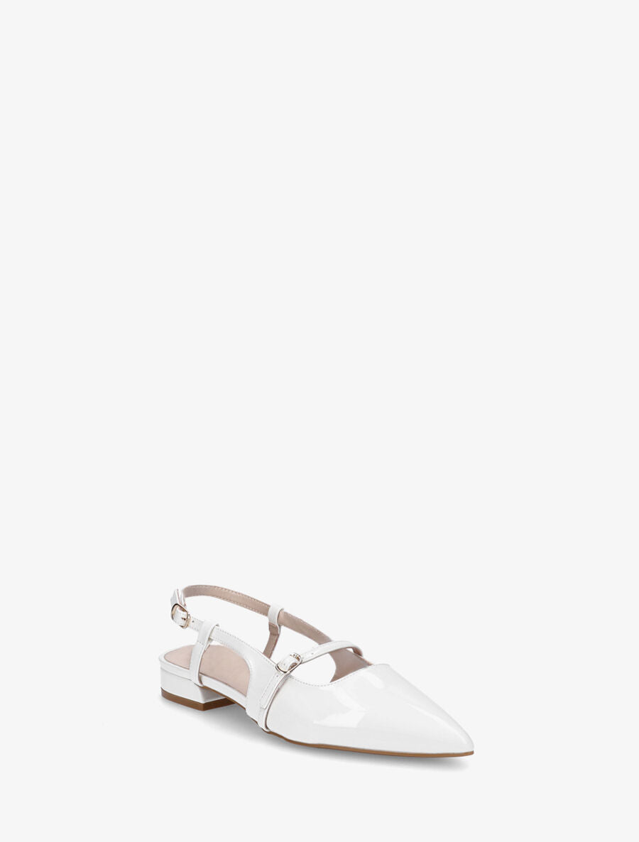 Ballerines pointus à talon ouvert - Blanc - 2