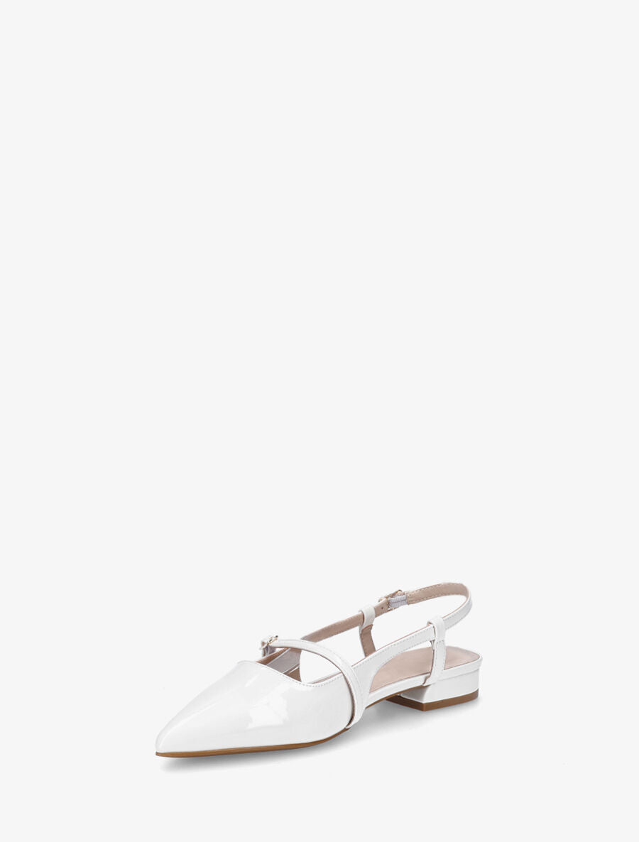 Ballerines pointus à talon ouvert - Blanc - 3