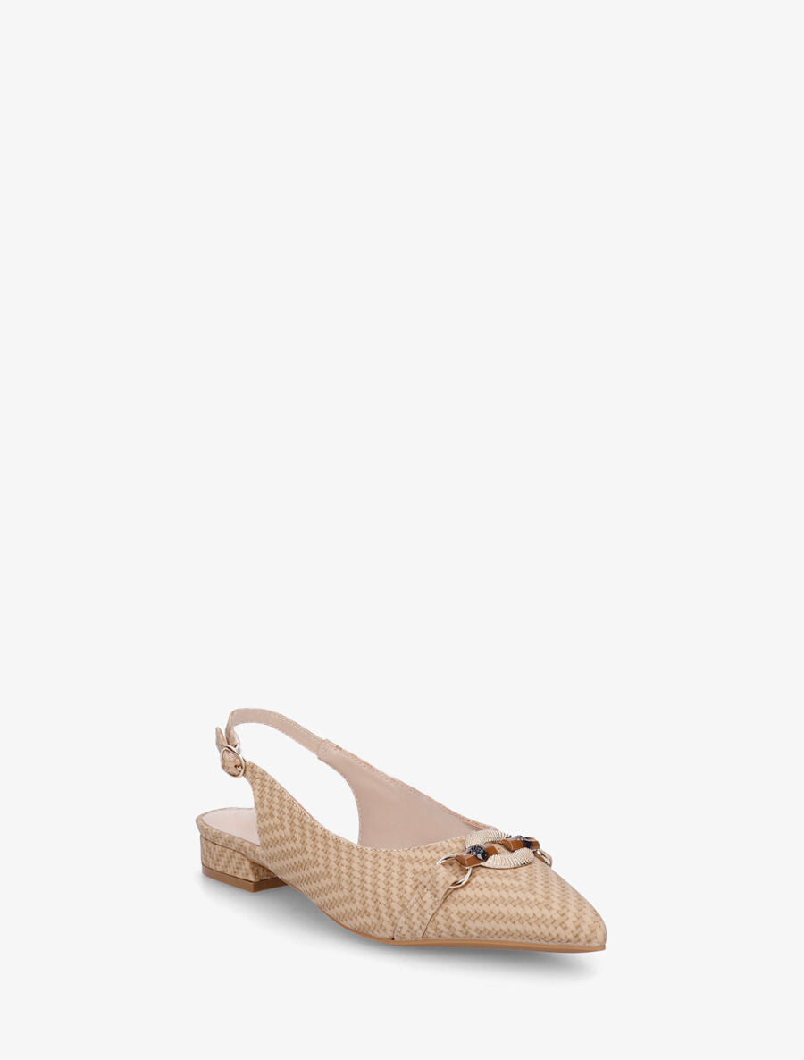Ballerines ouvertes à boucle bijou - Taupe - 2