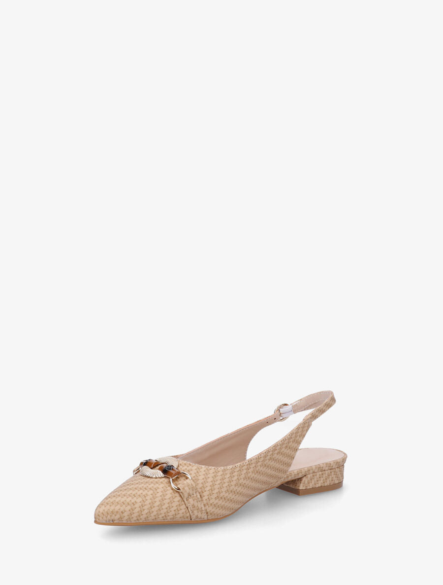 Ballerines ouvertes à boucle bijou - Taupe - 3