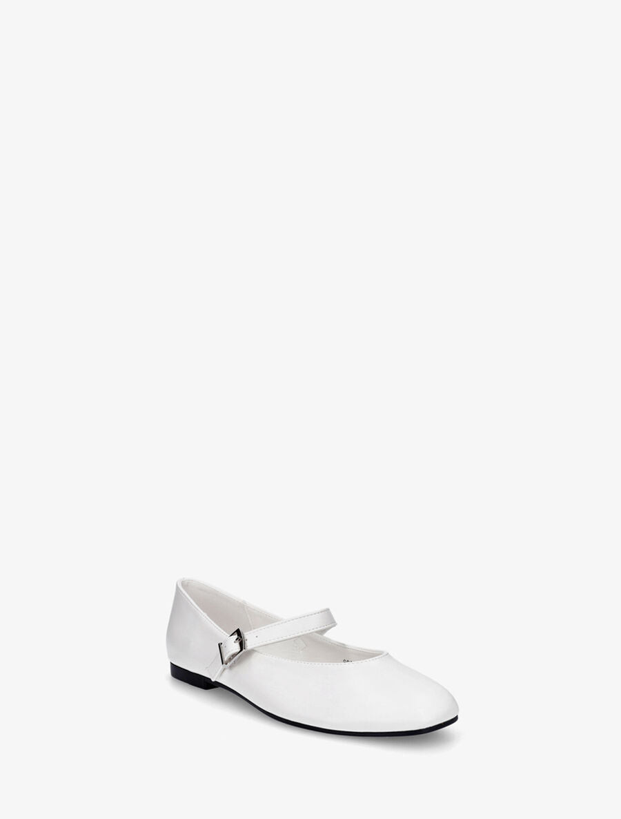 Ballerines en simili à bride - Blanc - 2