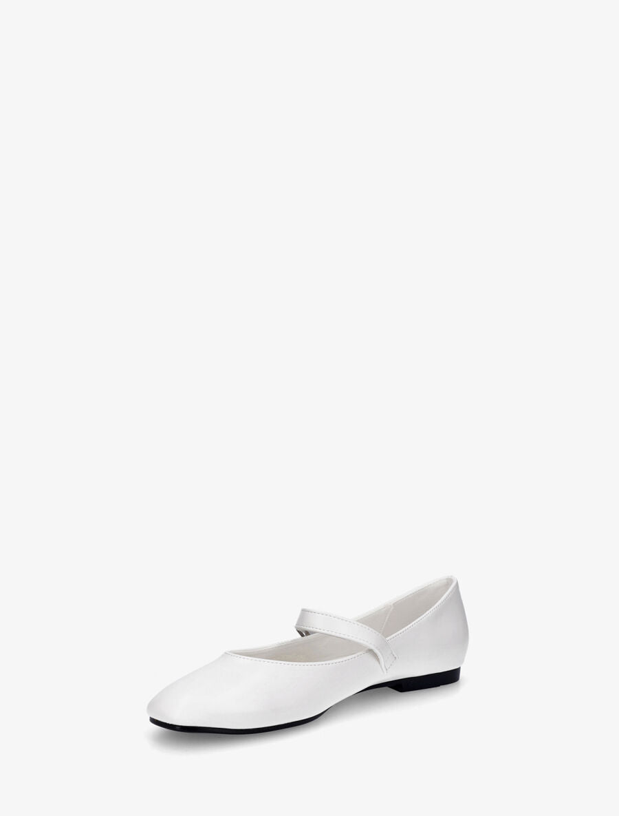 Ballerines en simili à bride - Blanc - 3