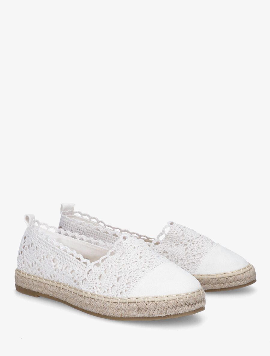 Espadrilles en tissu et suédine - Blanc - 4