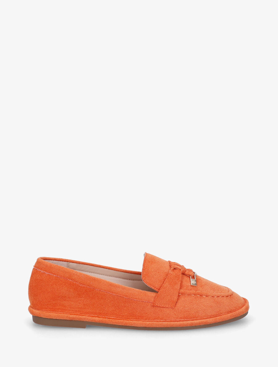 Mocassins en suédine à semelle plate - Orange - 1