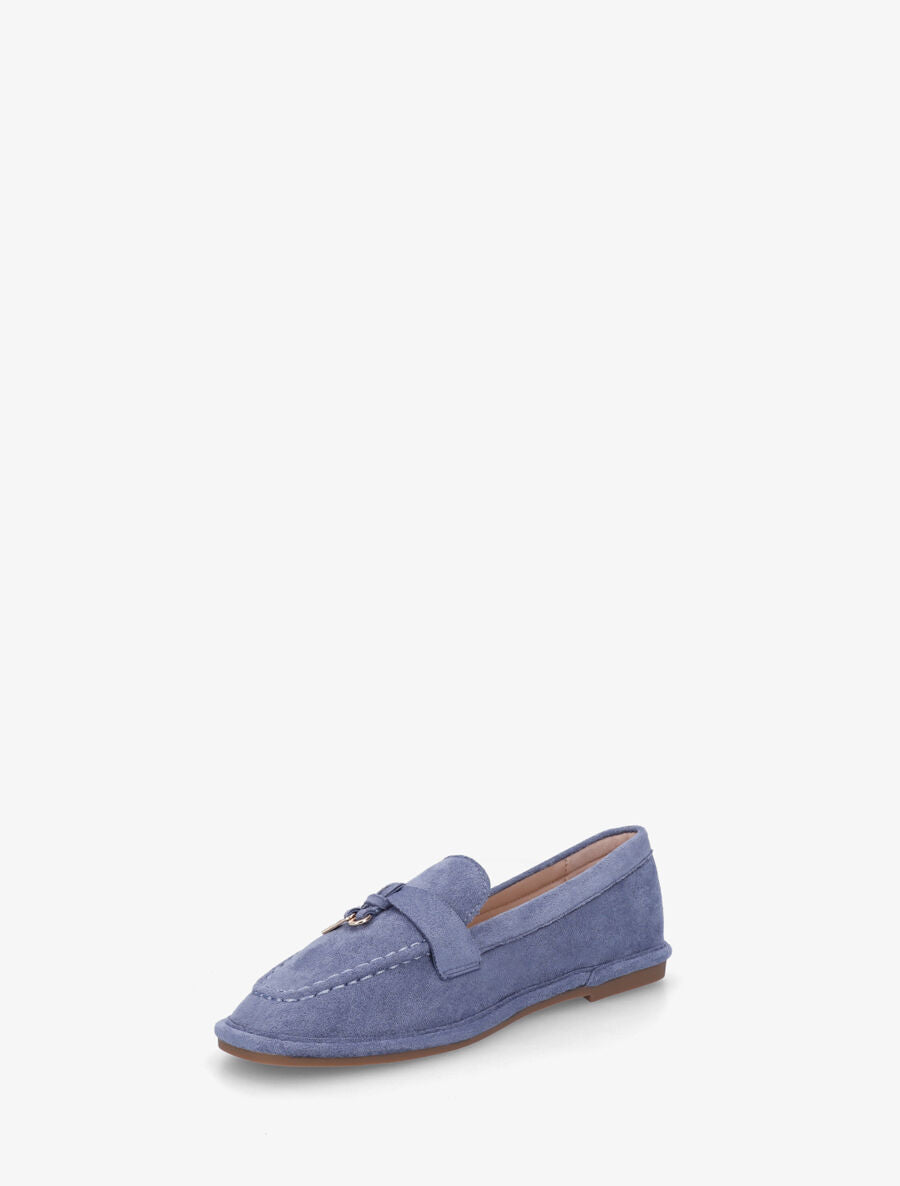 Mocassins en suédine à semelle plate - Bleu - 3
