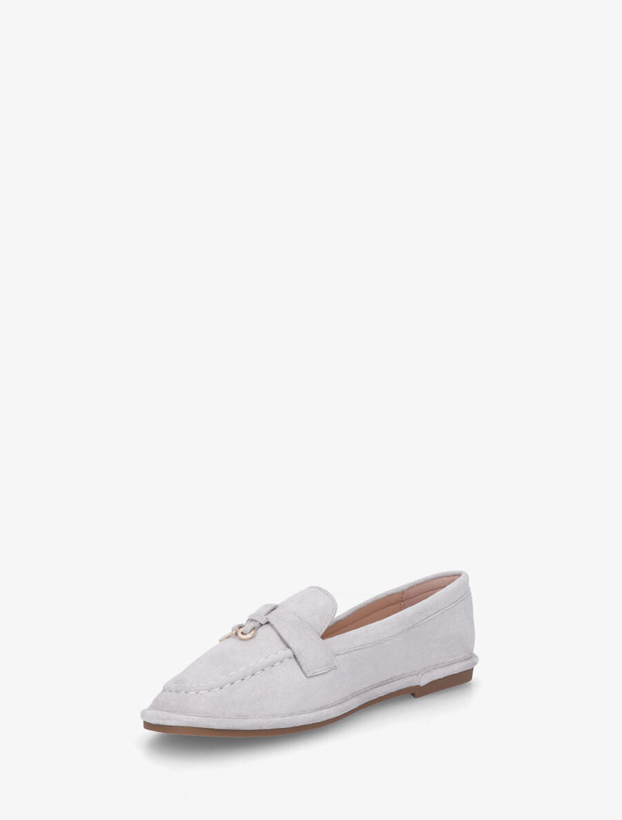 Mocassins en suédine à semelle plate - Gris - 3
